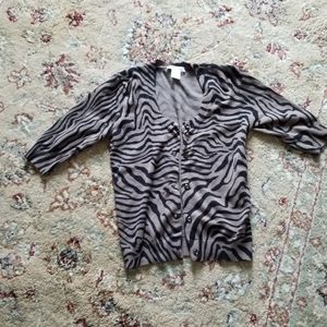 Lipstick Button up Sweater size small